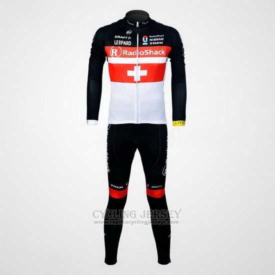 2011 Cycling Jersey Radioshack Champion Switzerland Long Sleeve and Bib Tight